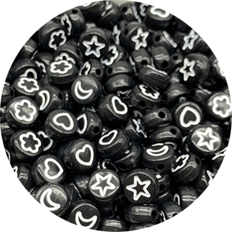 100 шт./лот 7 мм звезды и луна бусины овальной формы акриловые бусины-разделители