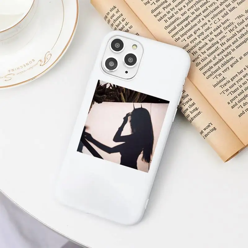 

THE ANGELS PROTECT ME THE DEMONS RESPECT ME Phone Case Candy Color White for iPhone 11 pro XS MAX 8 7 6 6S Plus X 5S SE 2020 XR