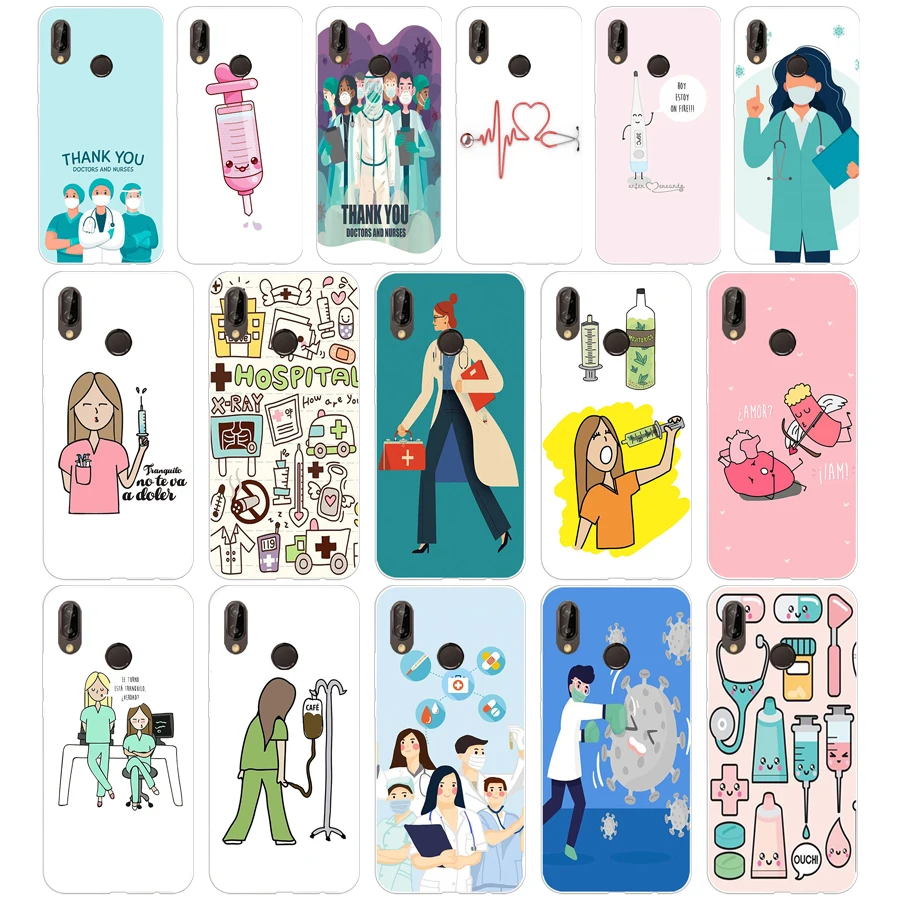 Чехол из мягкого силикона и ТПУ 318FG с мультяшным рисунком для медсестер докторов