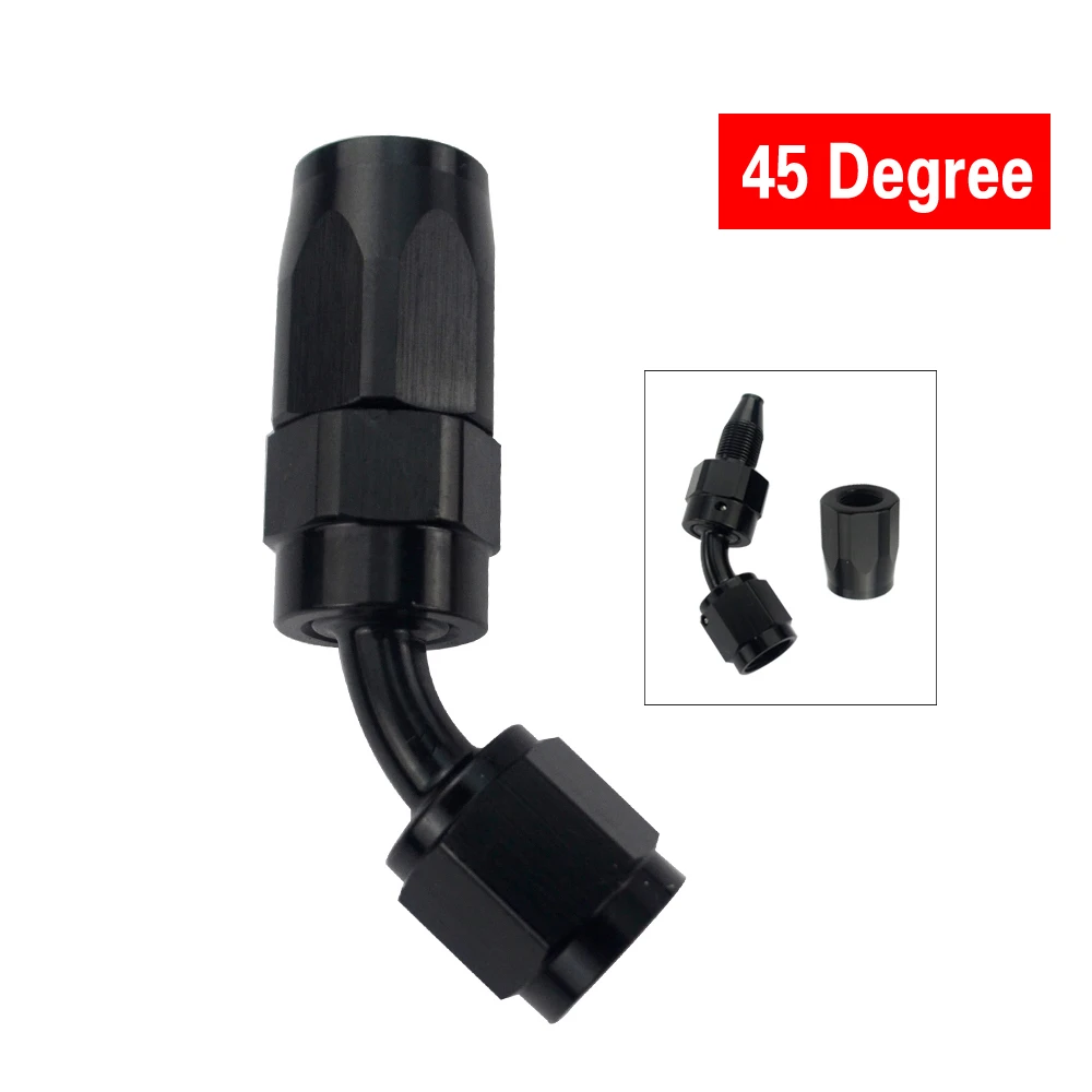 

10 Pieces AN6 Oil Fuel Swivel Hose Anoized Aluminum Straight Elbow 45 180 Degree Hose End Oil Fuel Reusable Fitting