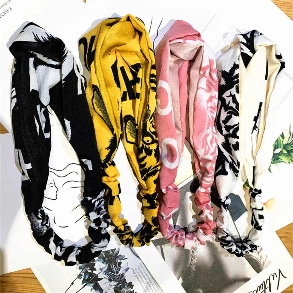 2019 Женская повязка на голову с принтом эластичная чалма головной убор женские