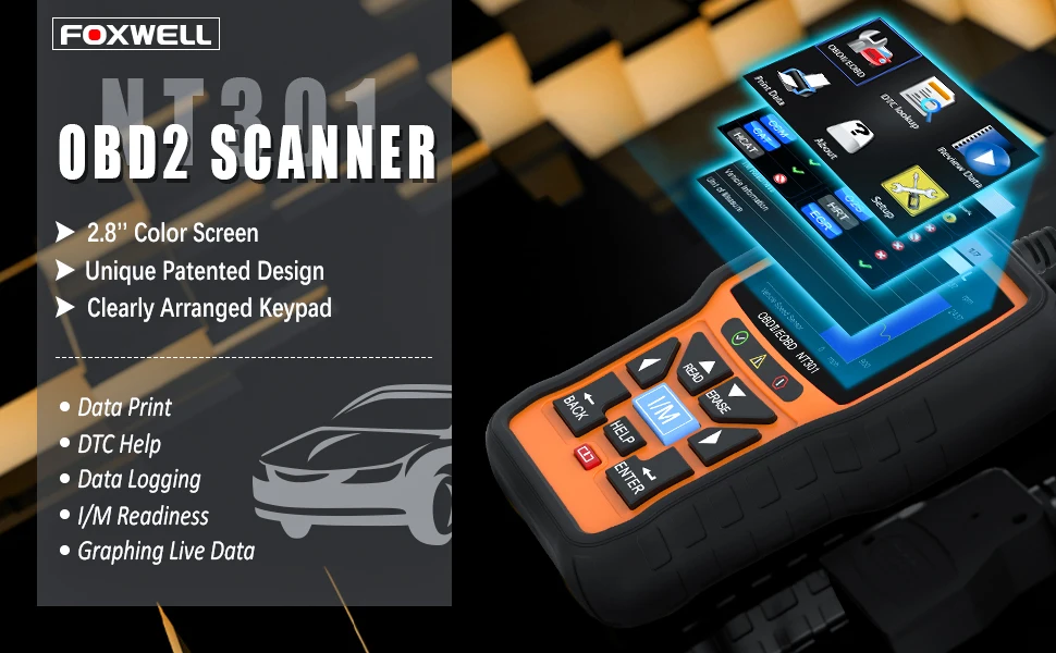 FOXWELL NT301 OBD2 сканер Профессиональный EOBD OBDII код считыватель двигателя проверка ODB2 OBD 2 Автомобильный сканер автомобильный диагностический инструмент