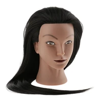 professional salon cosmetology hairdressing practice training mannequin head straight long hair with mount hole