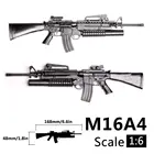 Масштаб 1:6, 16, M16A4, штурмоваяавтоматическая пусковая установка для пластиковой винтовки, модель для 12-дюймовых экшн-фигурок, аксессуары, Сборная модель, игрушка