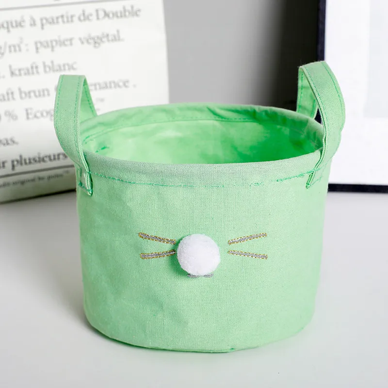 B - Green Хлопковые корзины для хранения с героями мультфильмов, складная ручка, органайзер, детская одежда, игрушки для макияжа, гаджеты, коробка, держатель, чехол, корзина для живота, товар - Цвет: B - Green
