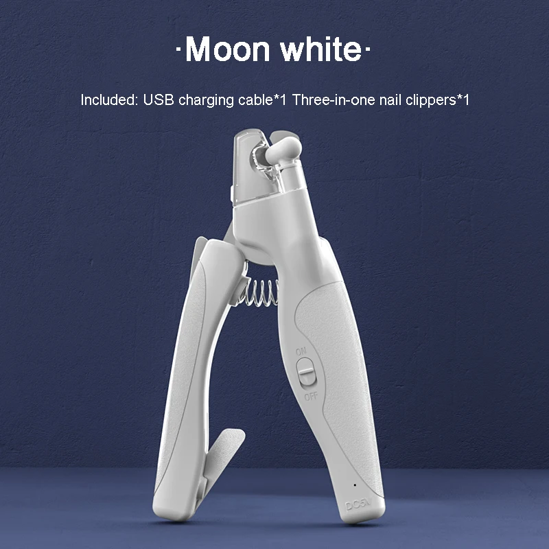 

Pet Light Cat Nail Clippers 3 in 1 Led USB Charging Dog Nail Trimmer Trapper Grooming Ergonomic Handle Novice Cutter with File