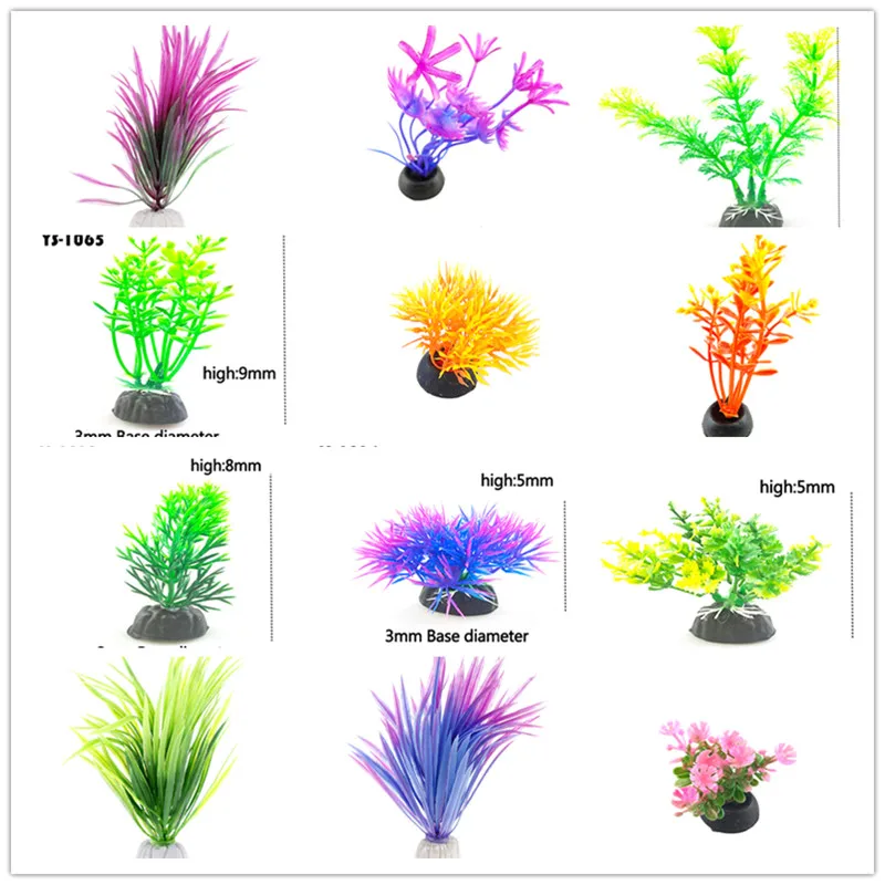 1 шт. Искусственный пластик водное растение аквариум с травой украшения растения