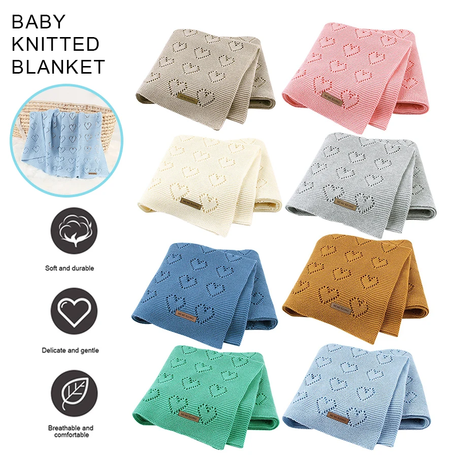 Полотенце для новорожденных вязаное одеяло детское теплое мягкое Пеленальное