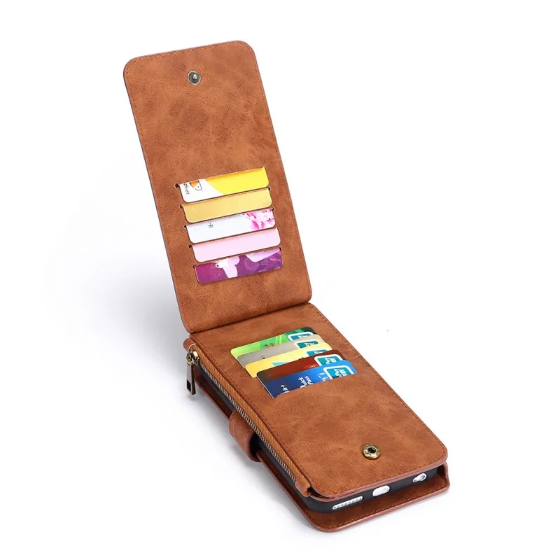 Чехол для телефона съемный из искусственной кожи Кошелек держатель карт задняя