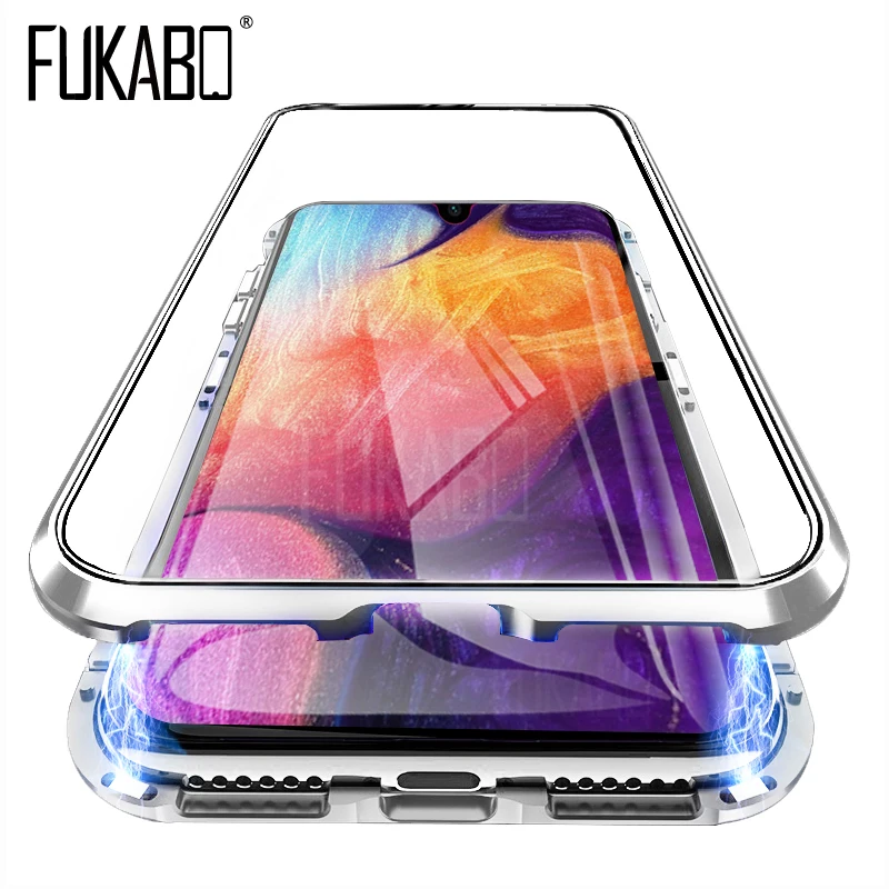 Магнитный защитный чехол для телефона samsung Galaxy A50 A70 A7 S10 E S9 S8 Plus защитный чехол для Note 8 9 стеклянная задняя крышка