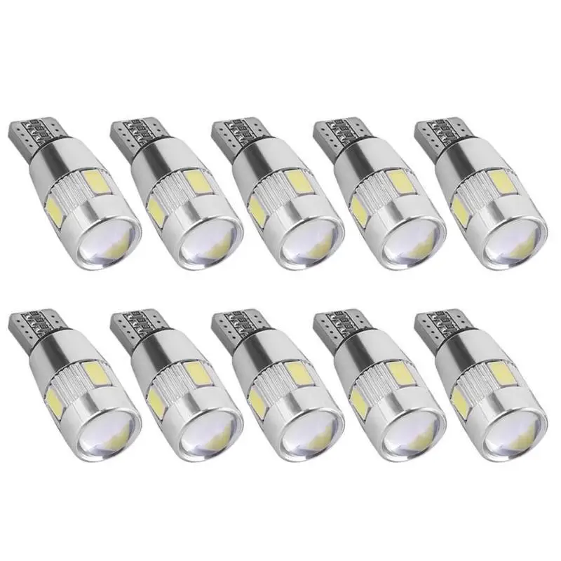 2 шт. T10 10SMD 5630 W5W Автомобильный светодиодный сигнальный фонарь Canbus Авто