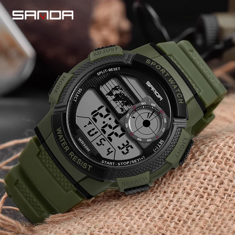 SANDA новые часы мужские Многофункциональные цифровые водонепроницаемые