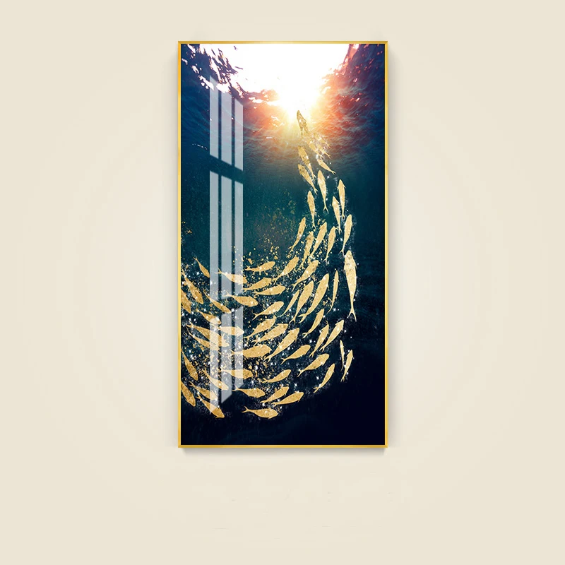 Kopen Diepzee School Vissen 5D Kristal Porselein Schilderen Diamant Inlay Schilderen Huis Woonkamer Muur Decor High End Art