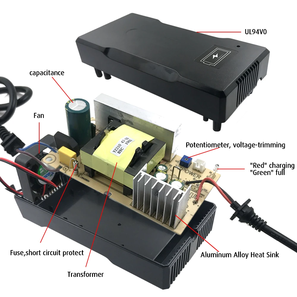 Интеллектуальное зарядное устройство YZPOWER для батарей LifePO4 16S 48V 58 4 V 3a a|lifepo4 battery