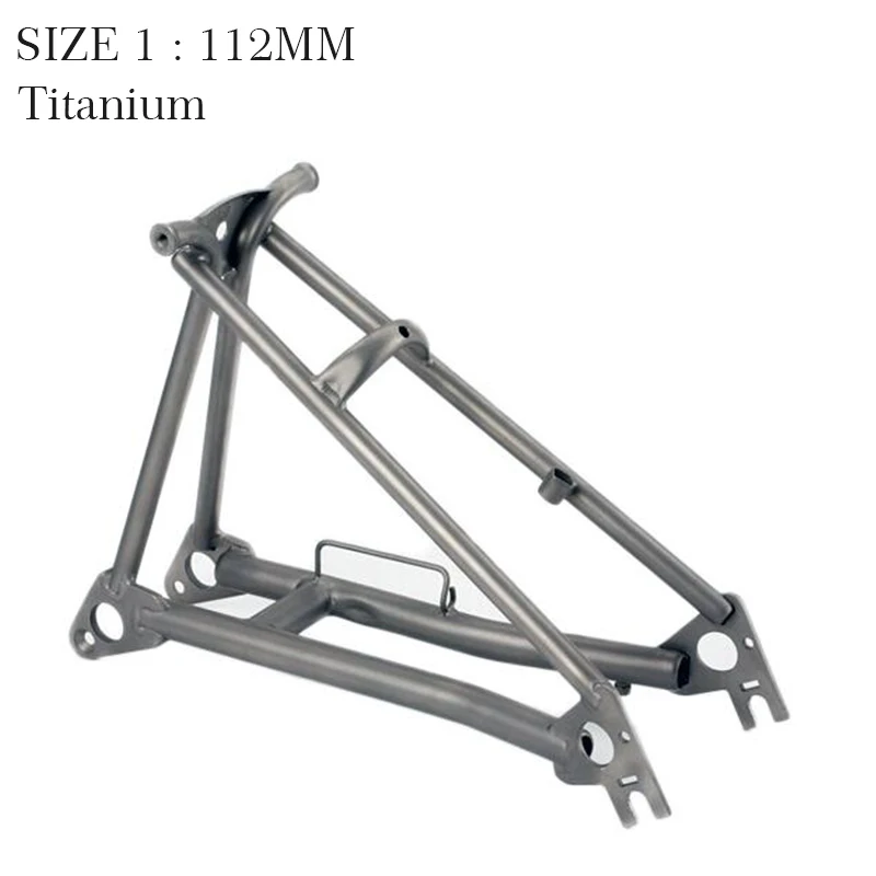 Titanium Frame 112mm TWTOPSE титановый велосипед вилка для Brompton Складная передняя вилка для велосипеда задняя треугольная оправа 1 и 1/" легкий 16" размер части - Цвет: Titanium Frame 112mm