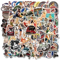1050100pcs classic retro girl stickers pack diy motorcycle laptop decal snowboard skateboard travel suitcase guitar sticke