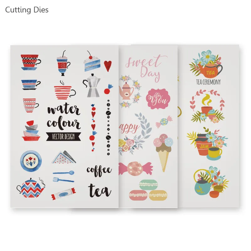 Мультяшные Переводные бумажные наклейки для путешествий послеобеденного чая