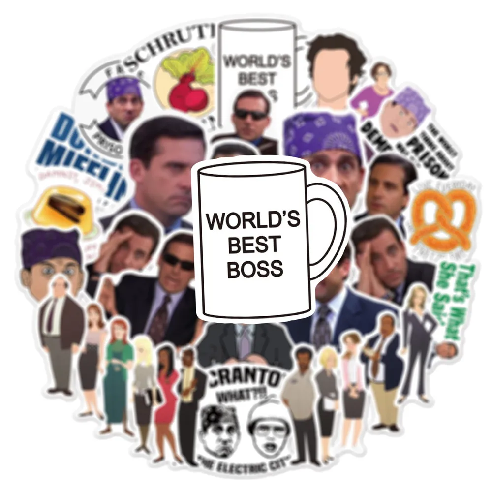 103050pcs american drama the office luggage laptop graffiti waterproof skateboard travel suitcase phone decal kettle free global shipping