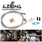 Турбомасляная линия 90 градусов, разъем AN4 для прямого 18 NPT Малый адаптер, Комплект прокладок, крестообразный фитинг для T3 T4 T04E T60 T61 Turbo