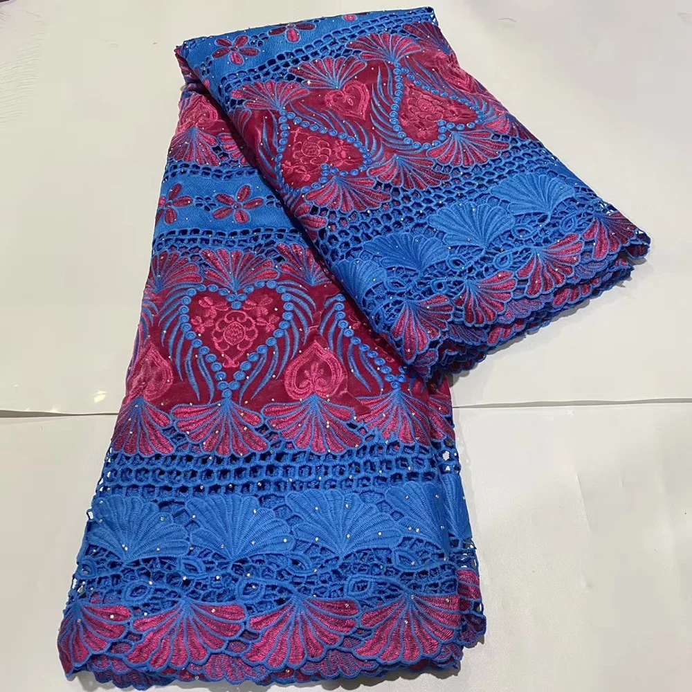 Королевский синий бархат Африканский французский гипюр кружевная вышивка 2020