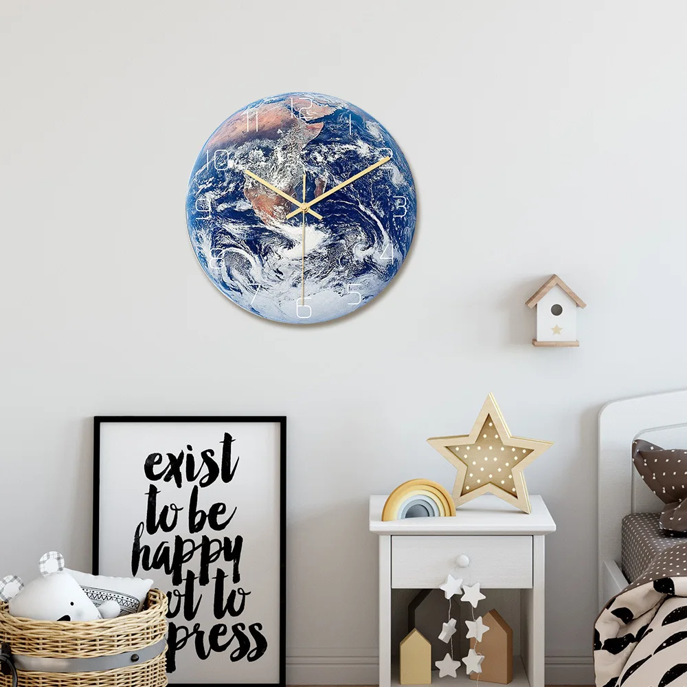 Креативные земные настенные часы светящиеся Антарктические акриловые бесшумный