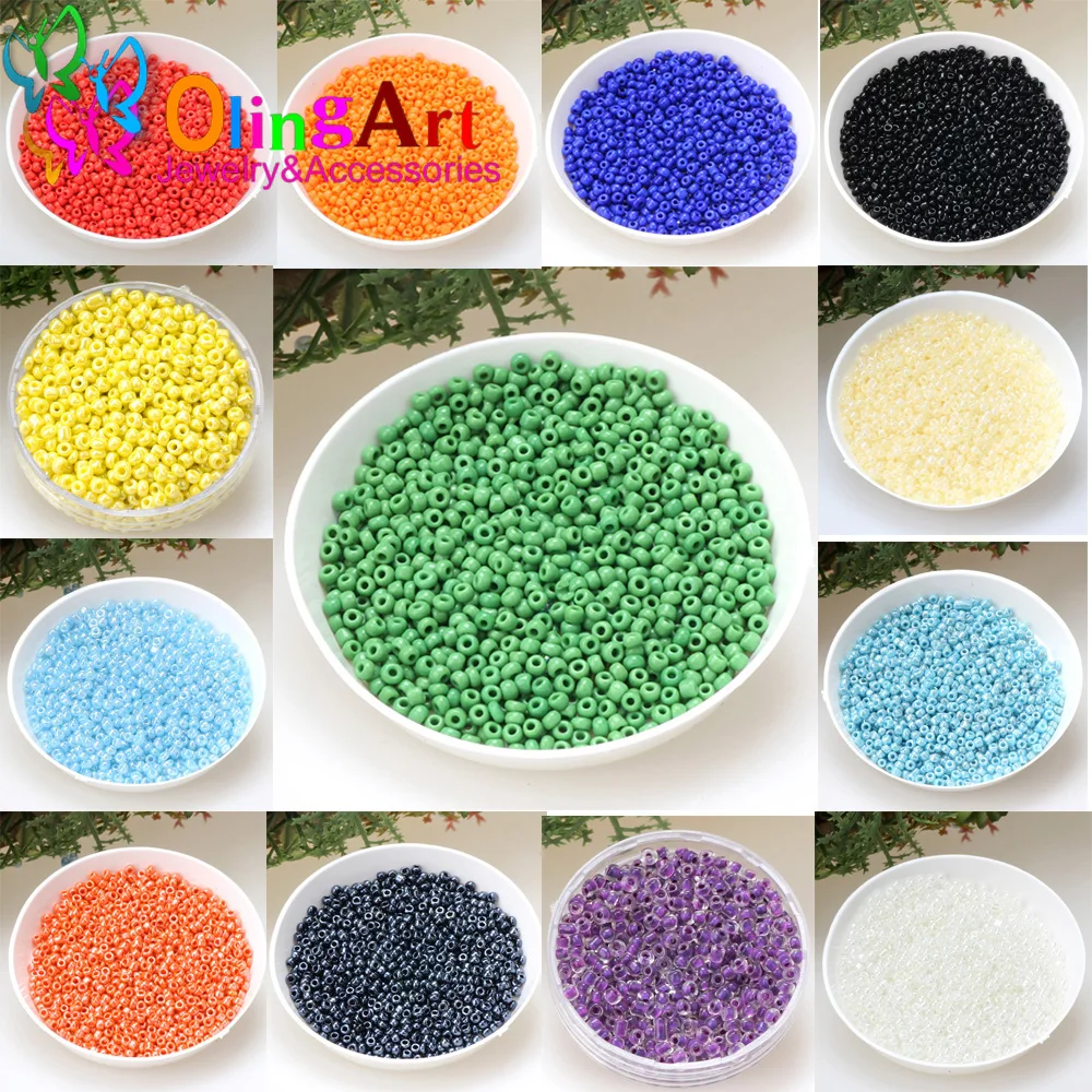 Olingart 1000pcs 2mm Multicolor Charm Selling Glass Seed Beads DIY Bracelet Necklace For Jewelry Making Handmade Accessories
