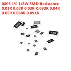 100 шт. 0805 1% 18 Вт SMD сопротивление 0.01R 0.02R 0.03R 0.033R 0.04R 0.05R 0.068R 0.091R R010 R020 R030 R040 R047 R050 R068 R091