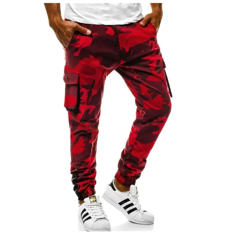 Тонкие летние мужские камуфляжные повседневные штаны Лоскутные Спортивные