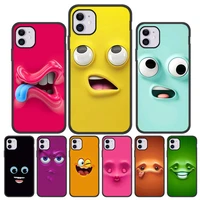 3d funny face phone case for iphone 11 case iphone 13 11 12 pro max xs max x xr 6s 7 8 plus se 2020 5s 13 12 mini silicone cover