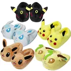 Плюшевые игрушки в стиле аниме, Покемон, Пикачу, обувь Eevee, Umbreon, Leafeon, глялеон, плюшевые тапочки для детей, детская зимняя обувь, подарки, кукла