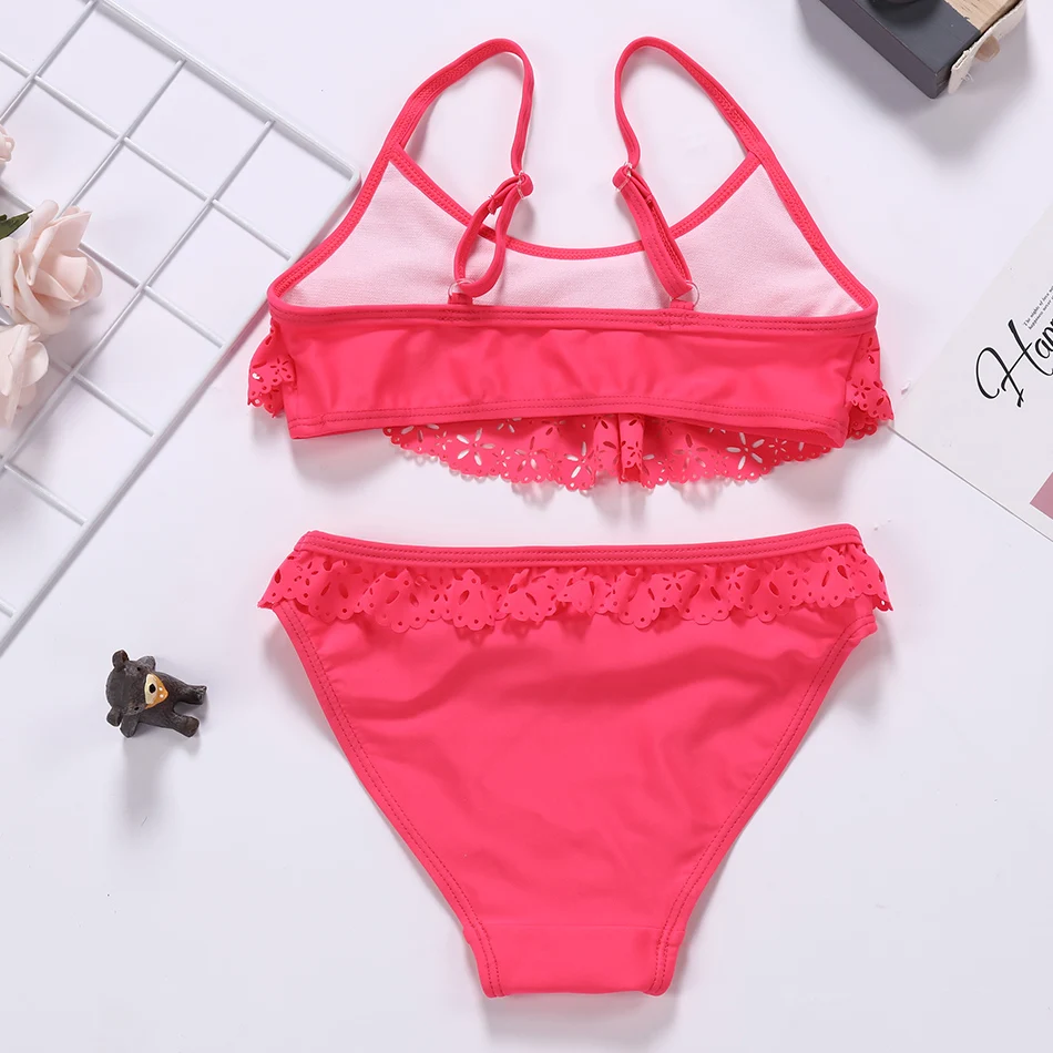 Новинка 2019 купальник для девочек с оборками Детские Танкини из двух предметов