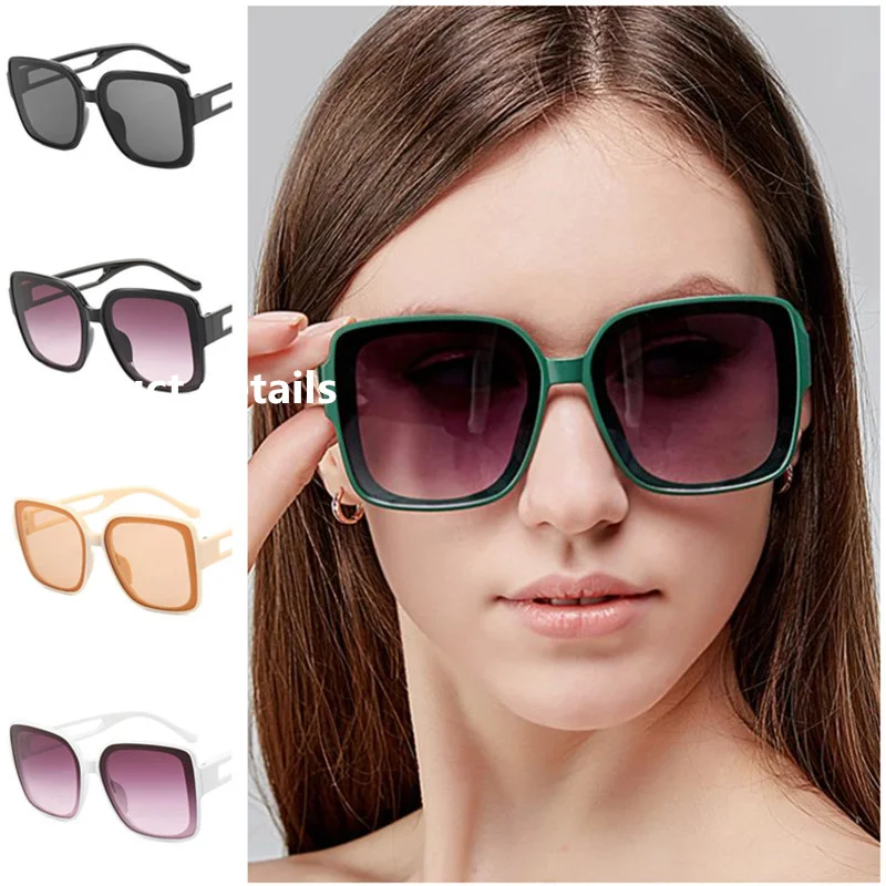 

Fashion Sunglasses Square Sun Glasses Unisex Oversize Frame Eyeglasses Anti-UV Spectacles Hollow Temples Ornamental Adumbral A++