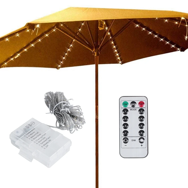 104 LED Solar Umbrella Light IP67 Waterproof String Lights Outdoor Camping Tent Sensor Control Garden Beach Decorative Lam | Лампы и