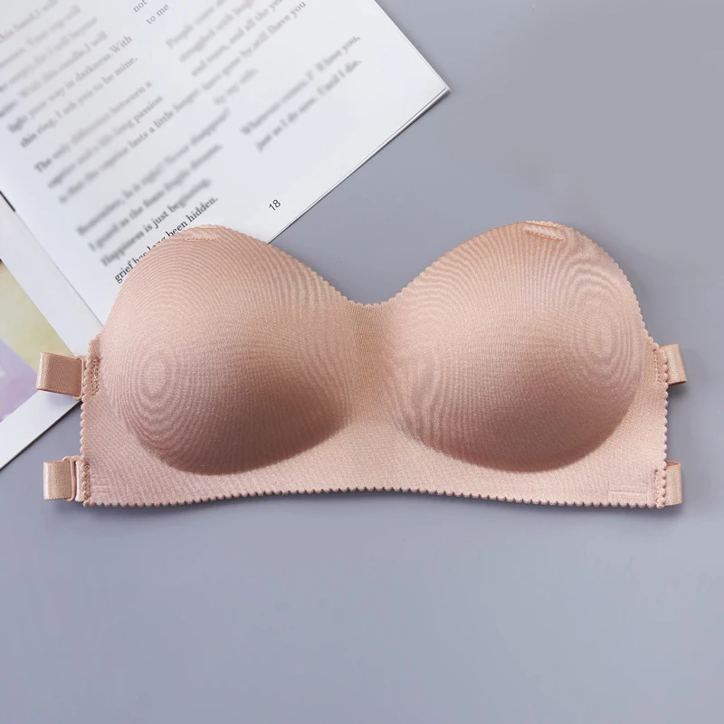 

Sexy Bandeau Top Invisible Bras Push Up Strapless Lingerie for Women Breast Wrap Gathering Brassiere Padded Wedding Underwear