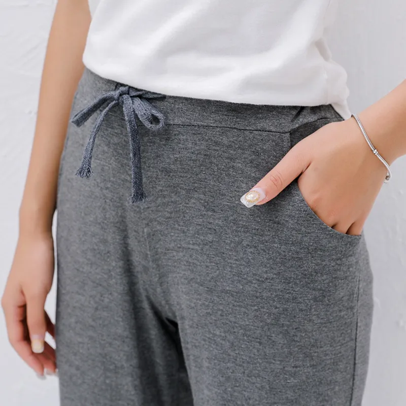 

2021 Summer Women Pant New Product Modal Loose Large Size Pants Casual Fitness Wide Leg Sports Female Ankle-length Leggings