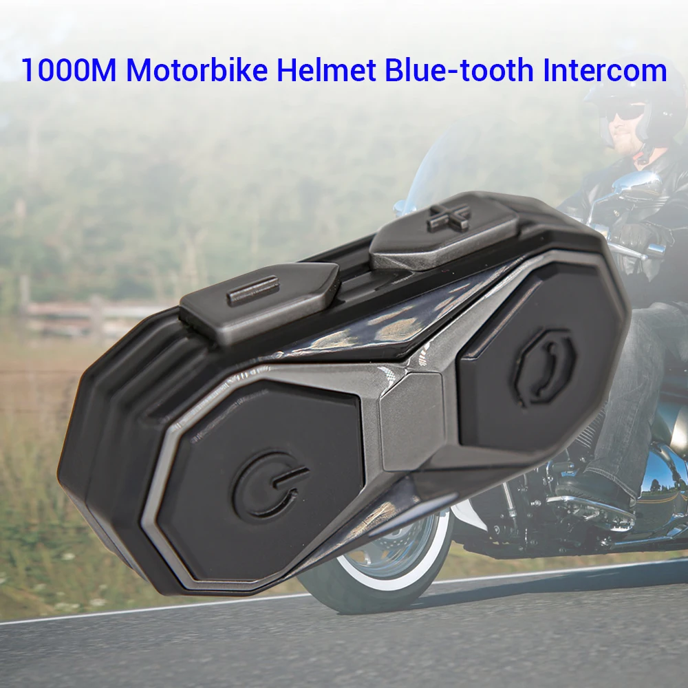 Беспроводная мотоциклетная гарнитура с синим зубом дальность 1000 м для шлема