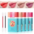 20 шт.компл. губная помада с микрощёткой долговечные водонепроницаемые одноразовые кисти ватные палочки для губ Корейский чехол для сигарет глазурь для губ