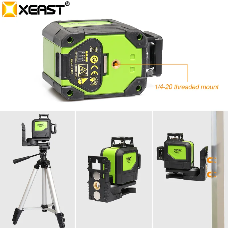 XEAST, XE-902, 8 линий, зеленый лазерный нивелир, самонивелирующийся 360, горизонтальный и VeArtical Cross, супер мощный 3D зеленый лазерный луч