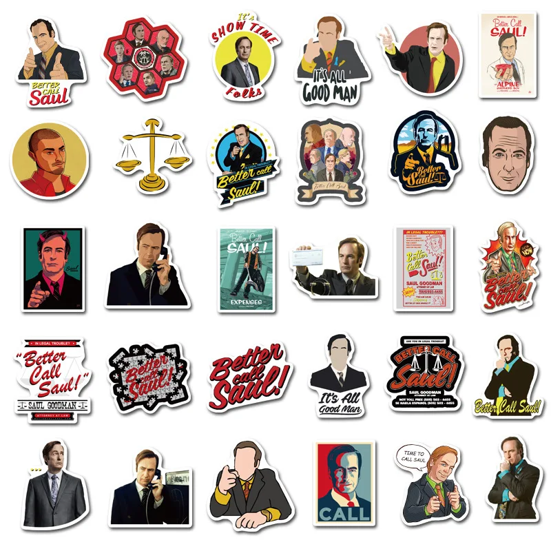 

TD ZW 50 Pcs/lot Better Call Saul Stickers Classic Drama Sticker On Laptop Car Phone Luggage Motorcycle PVC Waterproof Decal