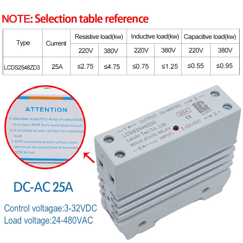 

Твердотельное реле лейчуантек LCDS 10-40 48DAZ DC-AC 10-80A
