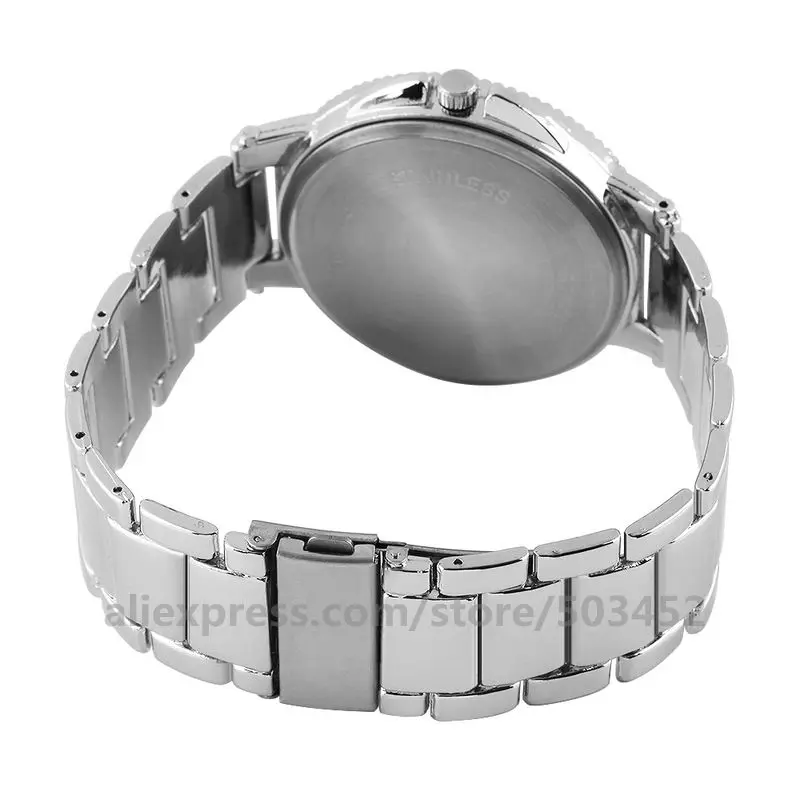 100 шт./лот заводская цена мужские часы с ремешком из серебристого сплава