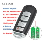 Keyecu умный телефон, 315 МГц, 4 кнопки, 4D63 чип для Mazda 6 2009 2010 2011 2012 2013, идентификатор FCC: KR55WK49383