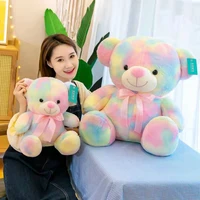 disney rainbow bear plush toy accompany sleeping doll colorful bear doll girl girlfriend birthday gift cute large doll
