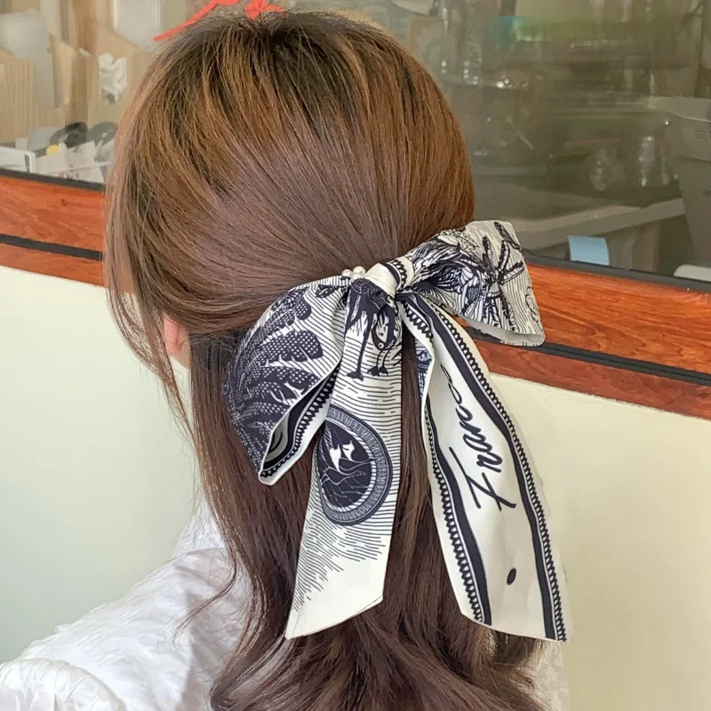 

Жемчужная Повязка для волос zq, резинка для волос, новый шелковый шарф, лента для волос, аксессуары для волос, головной убор, бесплатная доста...