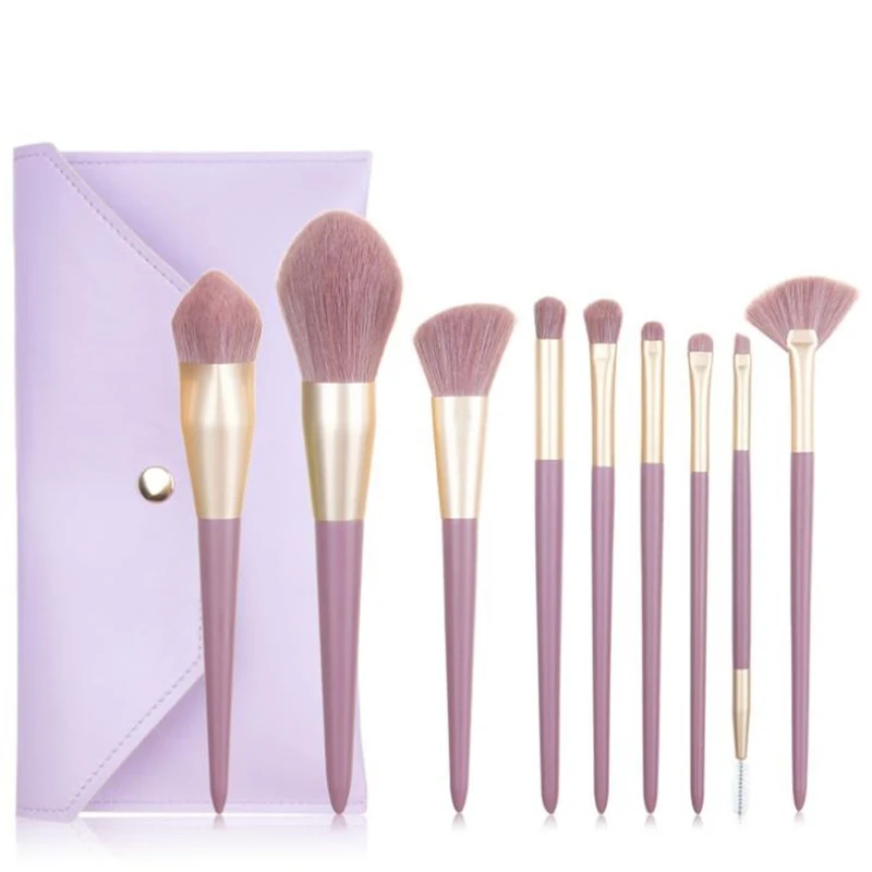 9 PCS Makeup Brush Beauty Tools Eye Shadow Brush Eyebrow Brush Foundation Brush Wooden Handle With Bag New 2021
