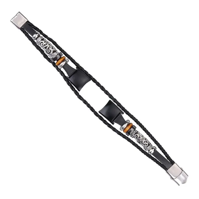 Браслет из плетеной веревки в народном стиле металлическая застежка