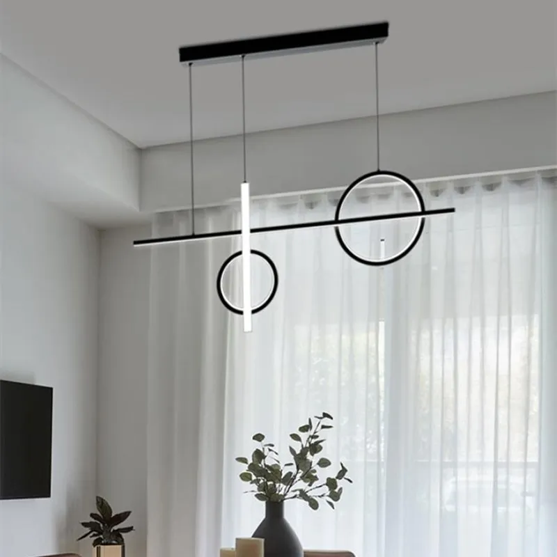 Artpad-Lámpara de araña LED minimalista para cocina, sala de estar, Isla, diseño artístico, accesorios de luz de suspensión, lámpara colgante dorada y negra