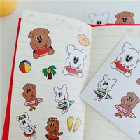 ins cute cartoon bear stickers kawaii animal decorative stickers waterproof adhesive stickers korean ins label sealing sticker