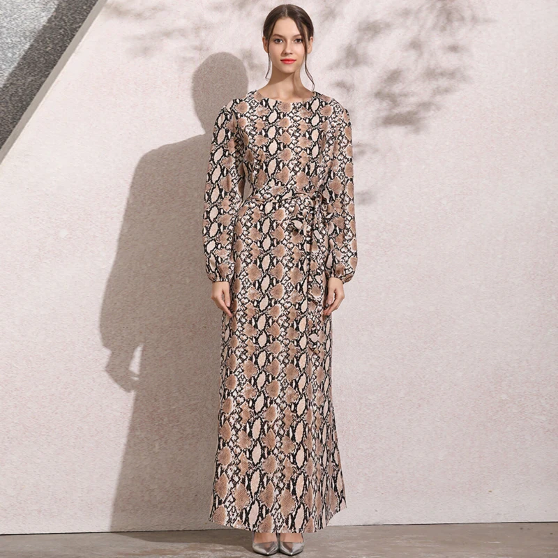 

Leopard Print Muslim Formal Dress Arab Oman Turkey Morocco Loose Plus Size Maxi Robes Femme Eid Ramadan Abaya Women Clothing New