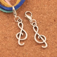 treble g clef musical note lobster claw clasp charm beads 39 6x9 2mm 100pcs zinc alloy jewelry diy c1630